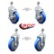 Service Caster 5 Inch Blue Polyurethane Wheel Swivel 1/2 Inch Threaded Stem Caster Brakes, 2PK TS20S514-PPUB-BLUE-TLB-121315-2-S-2 - alternate 2